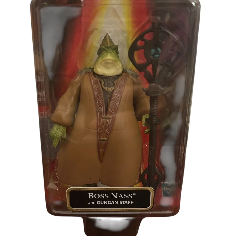 Star Wars Episode I‎ Boss Nass with Gungan Staff Action Figure CommTech Chip New
